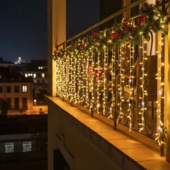 Tenda Nastro di Luce StarFall 3 x h 0,8 m, 768 led bianco caldo e bianco freddo, cavo trasparente
