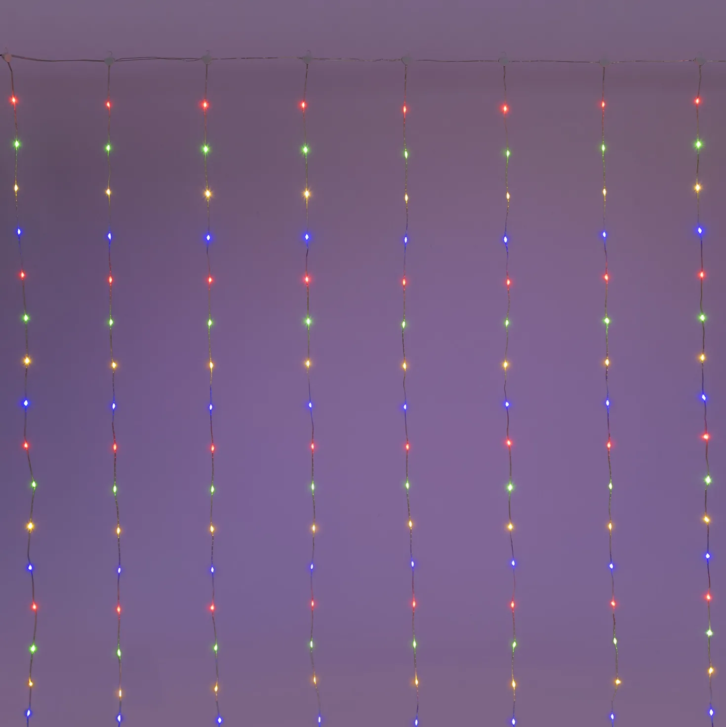 Tenda 2 x h 2 m, 200 Gocce di Luce Dual Color, led bianco caldo e multicolor, cavo trasparente
