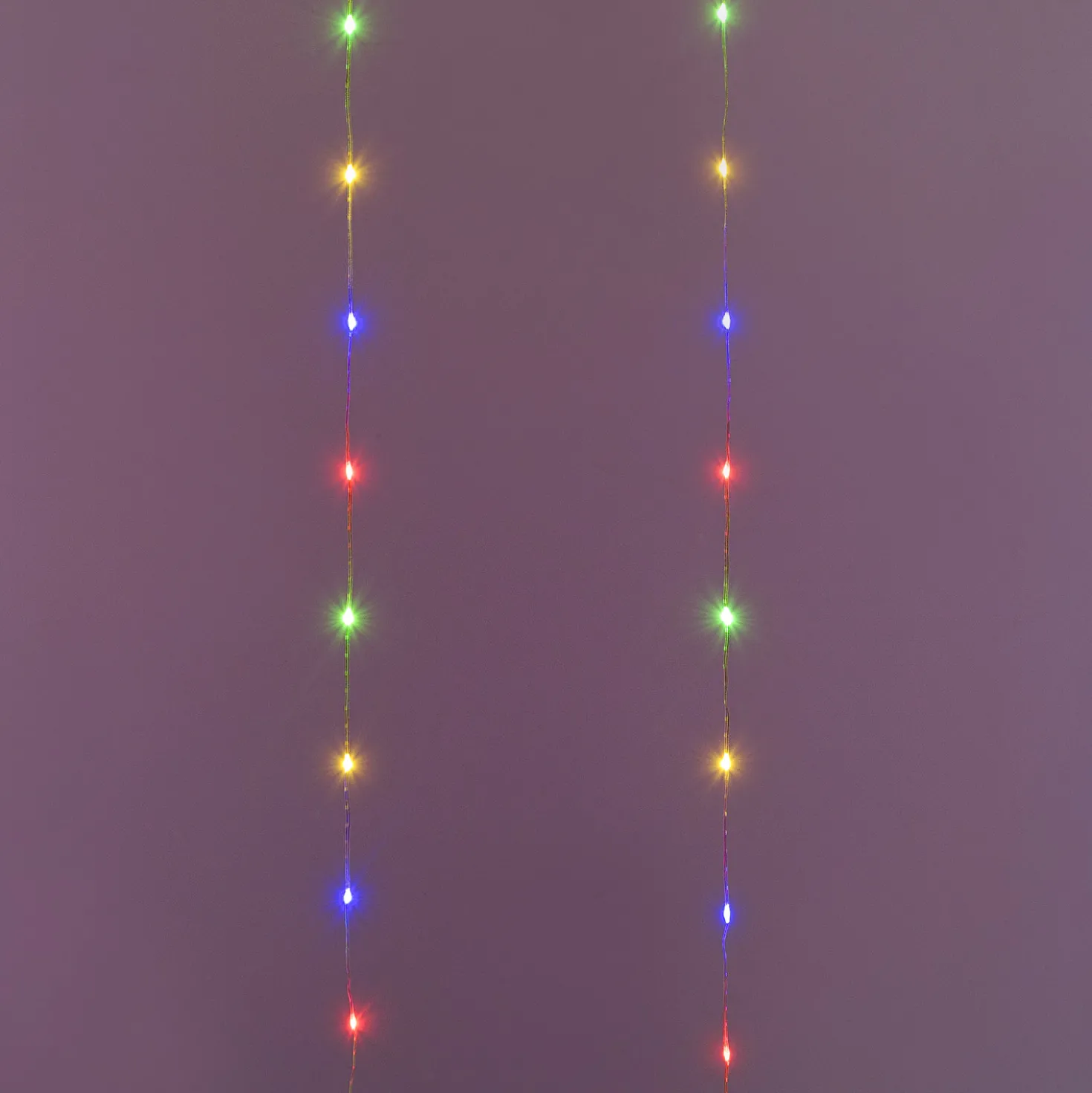 Tenda 2 x h 2 m, 200 Gocce di Luce Dual Color, led bianco caldo e multicolor, cavo trasparente