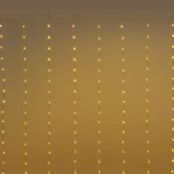 Tenda 3 x h. 3 m, 300 Gocce di Luce Dual Color, led bianco caldo e multicolor, cavo trasparente