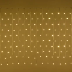Tenda 10 x h 1m, 1000 led bianco caldo, cavo bianco