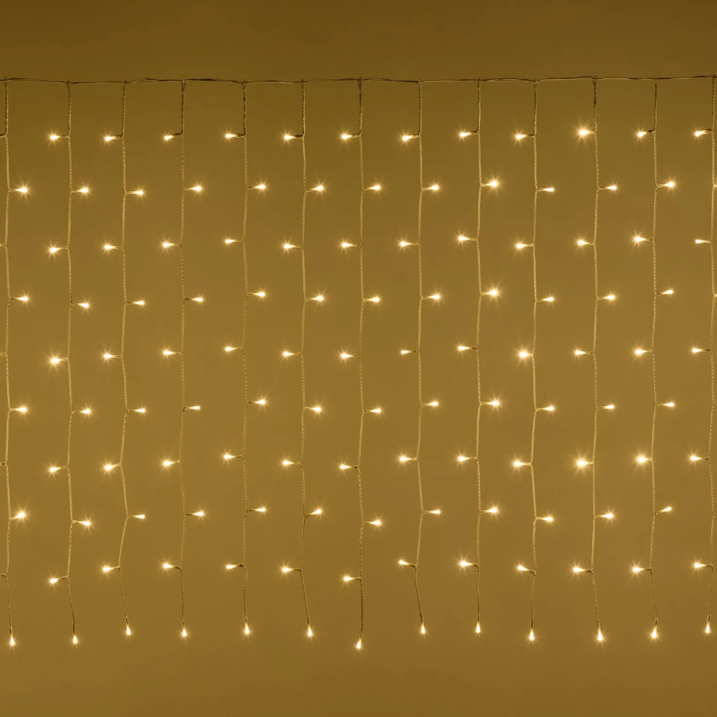 Tenda 5 x h 1 m, 500 led bianco caldo, cavo bianco