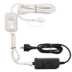 Trasformatore con Controller Connect+ fino a 2400 led, giochi di luce e luce fissa, cavo bianco