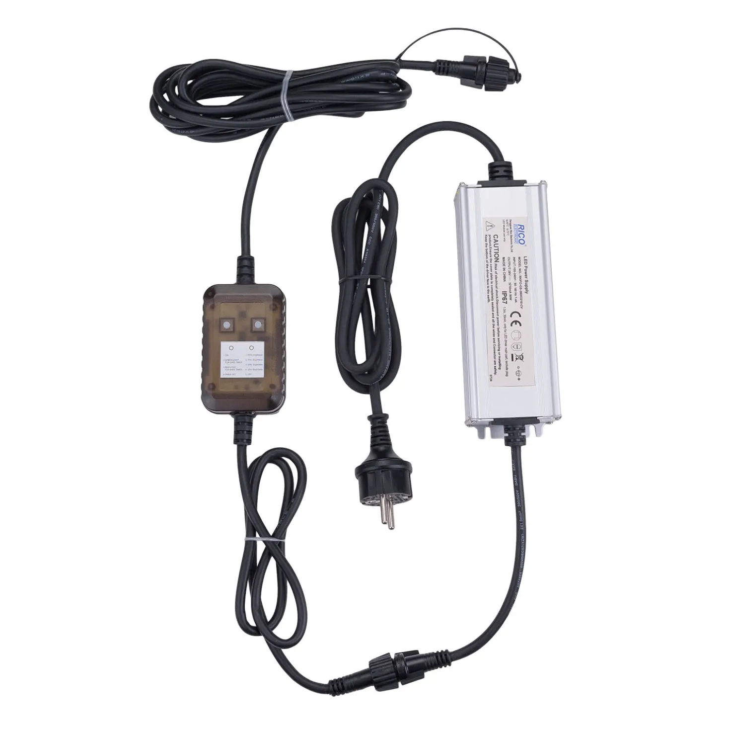 Trasformatore con Controller Connect+ fino a 6000 led, solo luce fissa, cavo nero