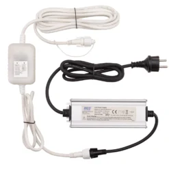 Trasformatore con Controller Connect+ fino a 6000 led, giochi di luce e luce fissa, cavo bianco