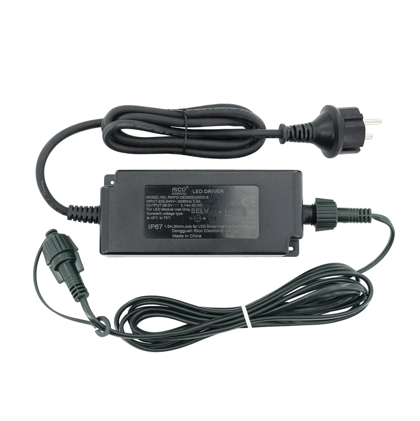 Trasformatore Connect+ fino a 4000 led, 60 Watt, cavo verde