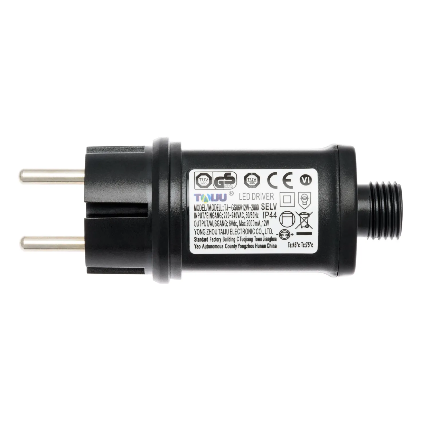 Trasformatore per luci decorative, 6 Volt DC, Max 12 Watt