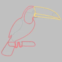 Tucano Rosso in tubo led effetto neon, rosso e arancio