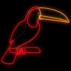 Tucano Rosso in tubo led effetto neon, rosso e arancio
