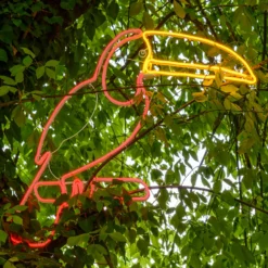 Tucano Rosso in tubo led effetto neon, rosso e arancio