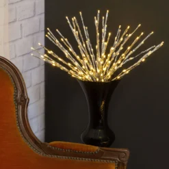 TWIGball argento, h. 60 cm, led bianco caldo