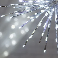 TWIGball argento, h. 45 cm, led bianco freddo
