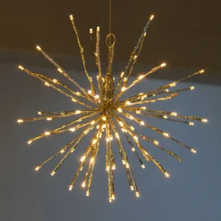TWIGball argento, h. 40 cm, led bianco caldo