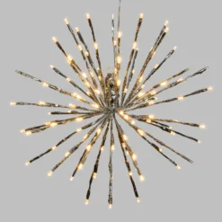 TWIGball argento, h. 40 cm, led bianco caldo