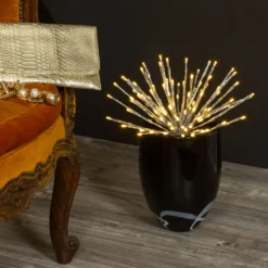 TWIGball argento, h. 40 cm, led bianco caldo