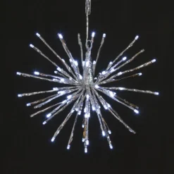 TWIGball argento, h. 30 cm, led bianco freddo