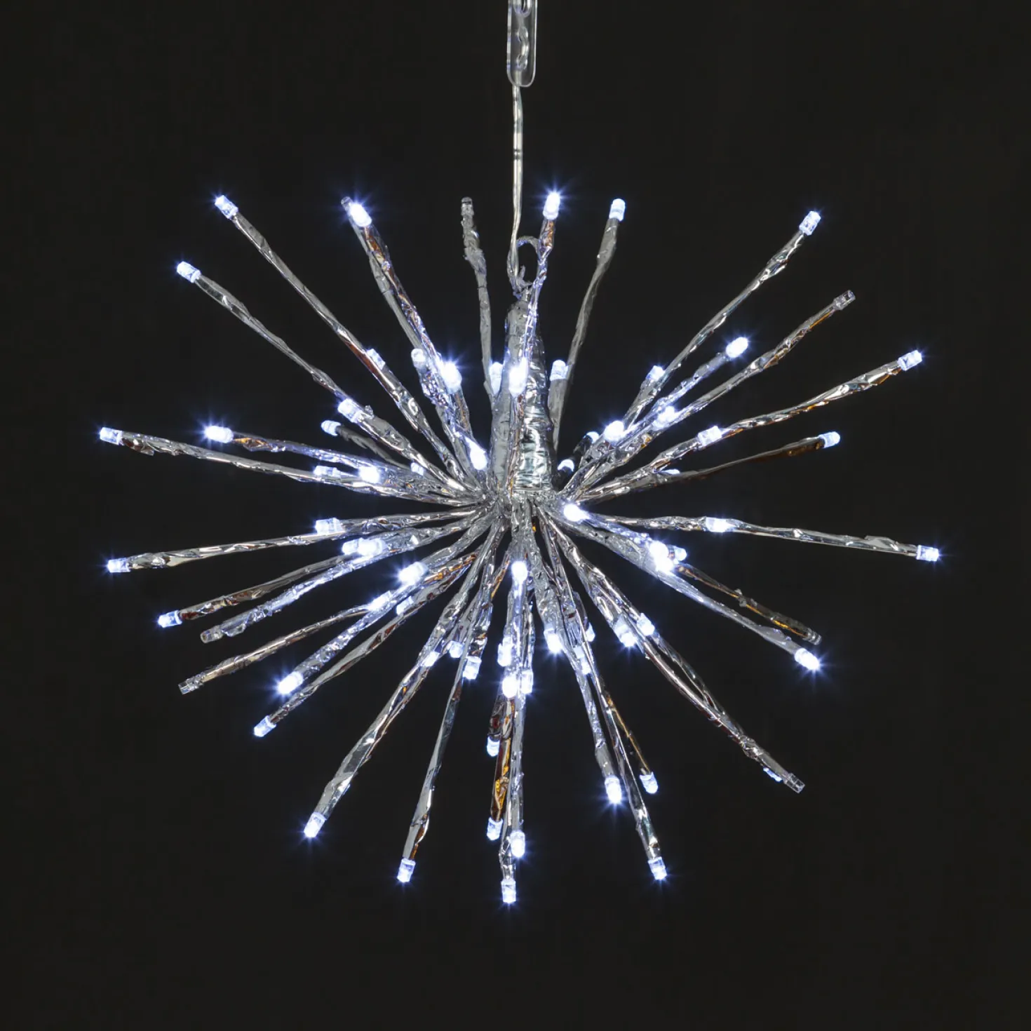 TWIGball argento, h. 30 cm, led bianco freddo
