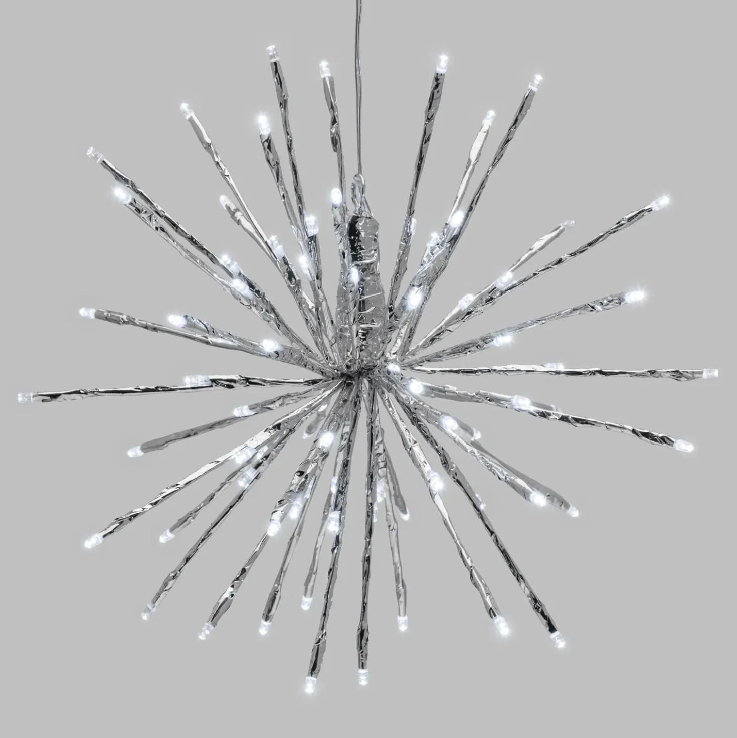 TWIGball argento, h. 30 cm, led bianco freddo