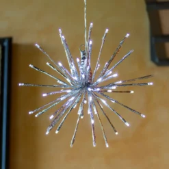 TWIGball argento, h. 30 cm, led bianco freddo