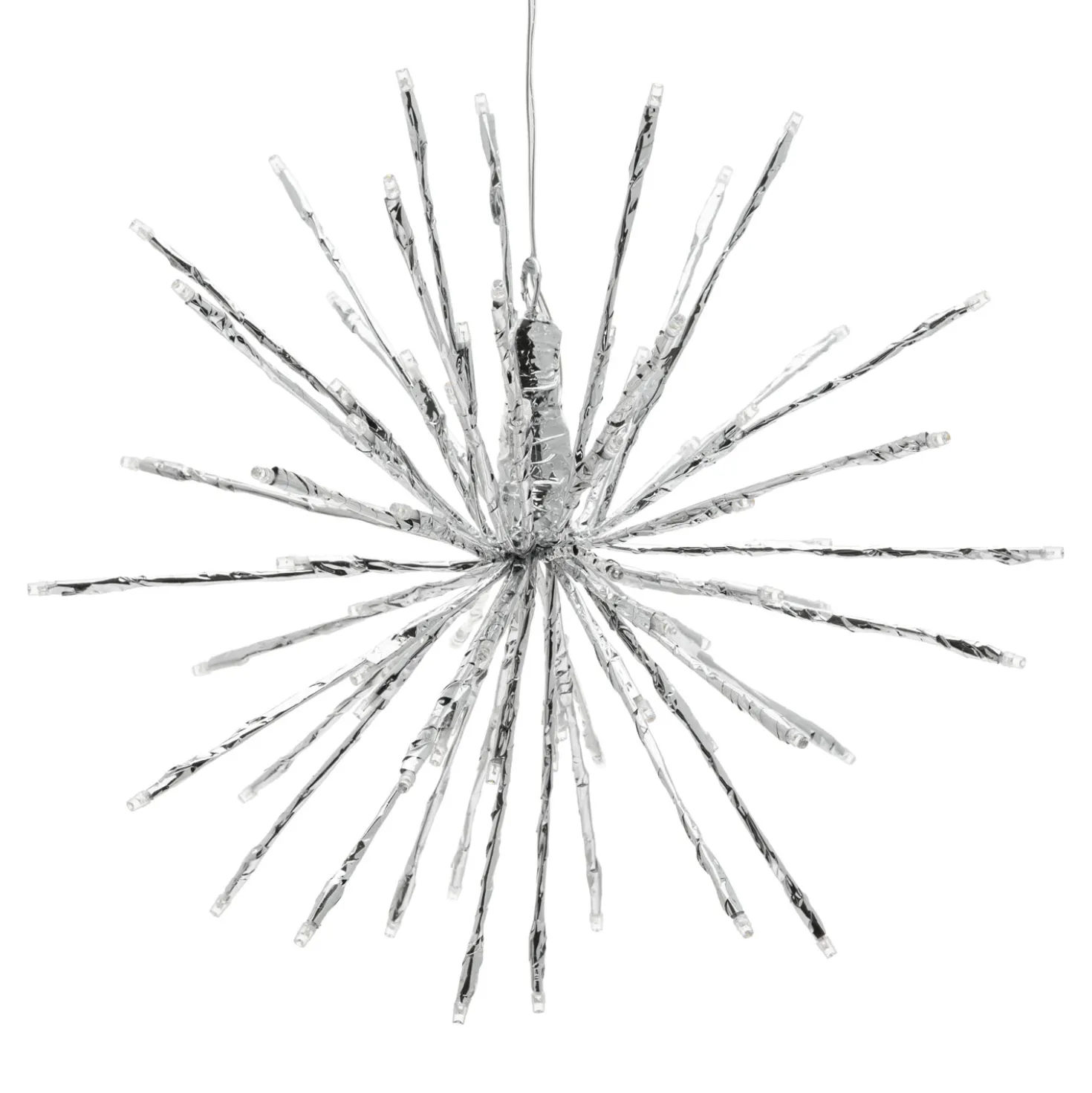 TWIGball argento, h. 30 cm, led bianco freddo