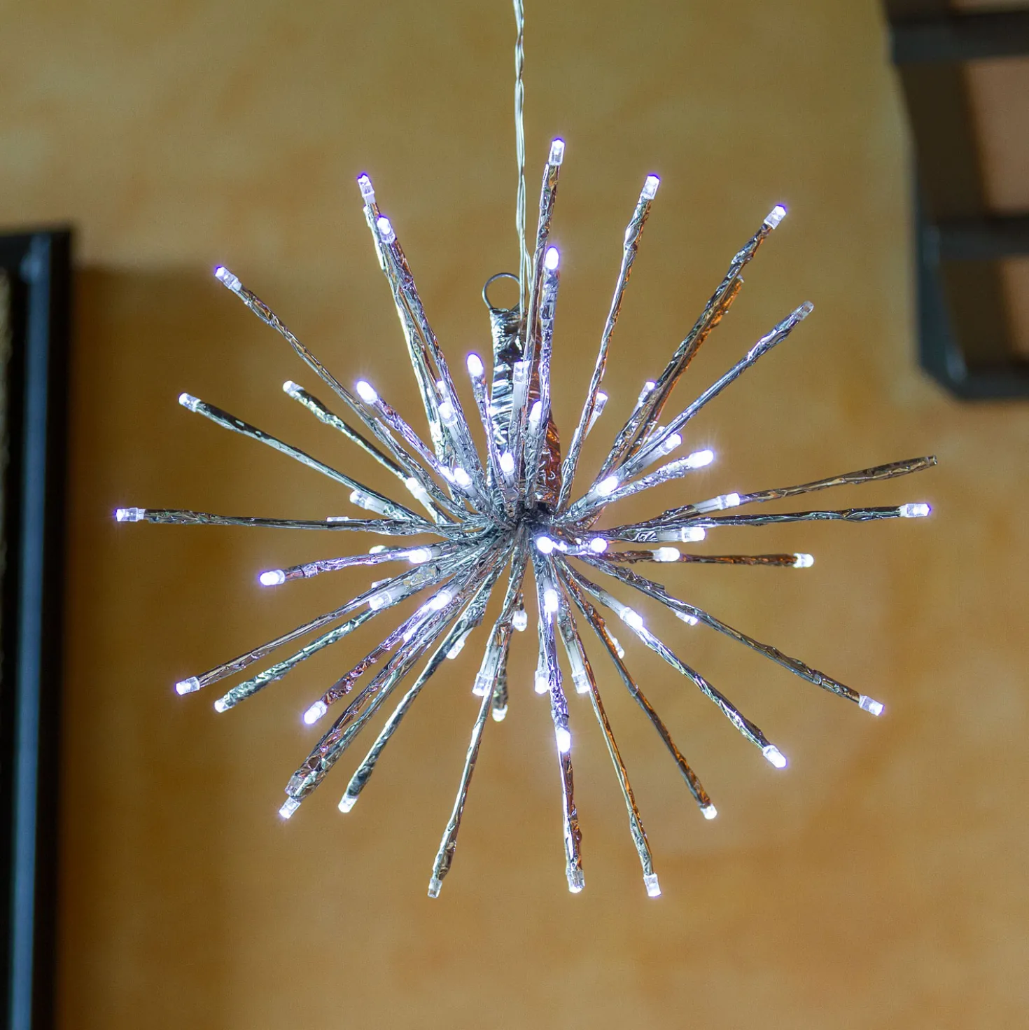TWIGball argento, h. 30 cm, led bianco freddo