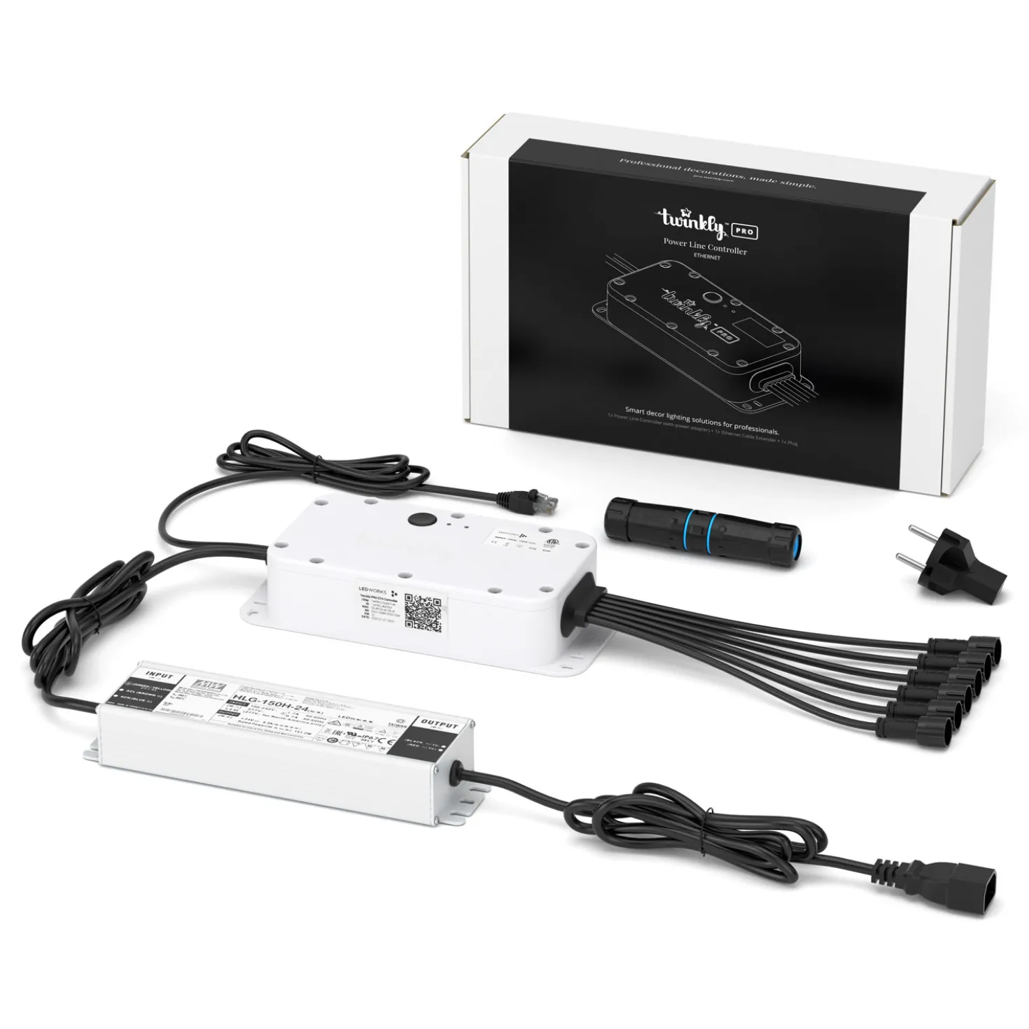 Twinkly Pro, Ethernet Controller e Alimentatore, 6 porte