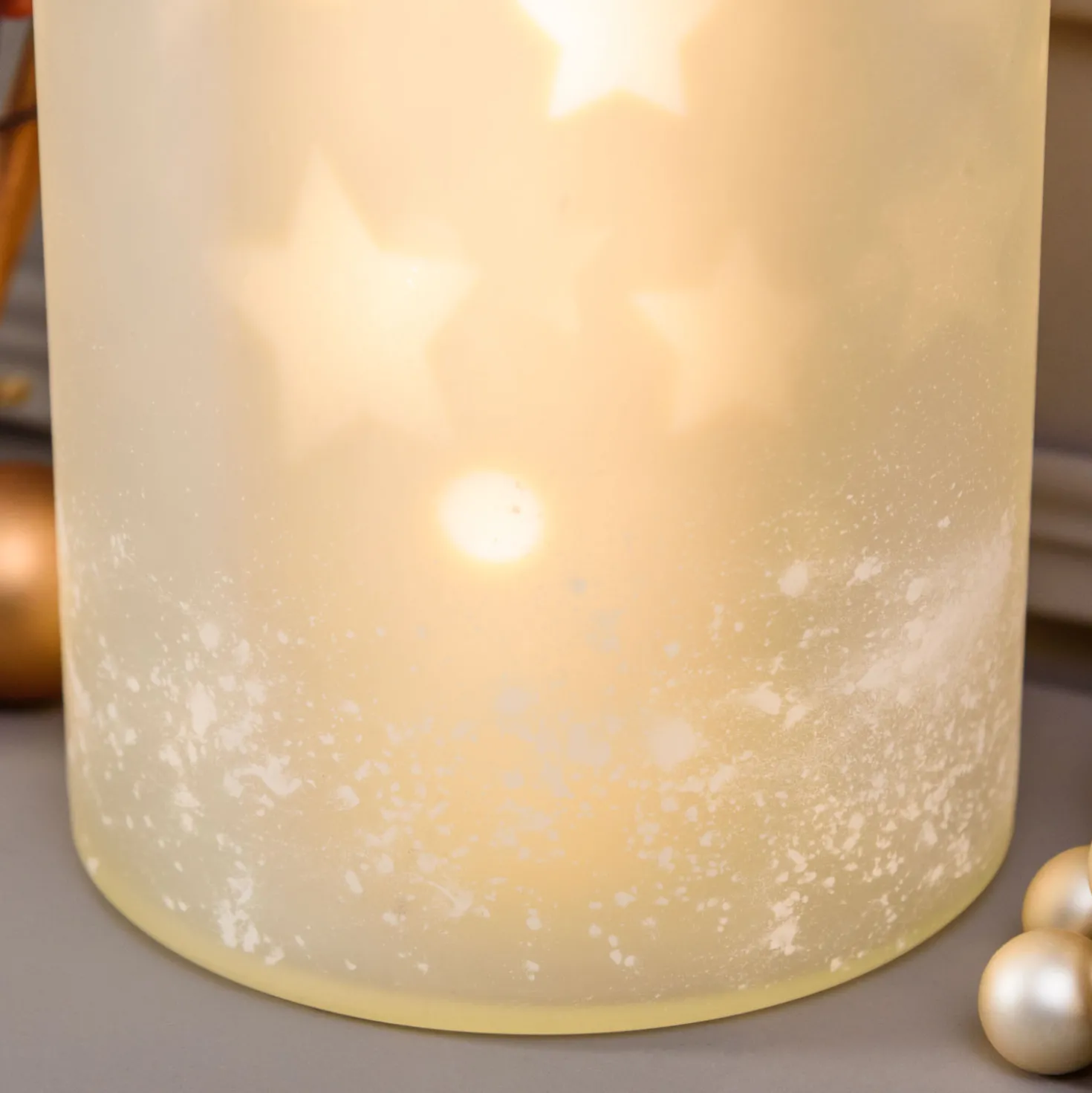 Vaso Cupola Magic con proiezione rotante di stelle, 27 cm, led bianco caldo