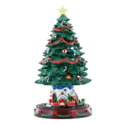 Villaggio di Natale, Albero di Natale saliscendi, h 45 cm, musiche natalizie