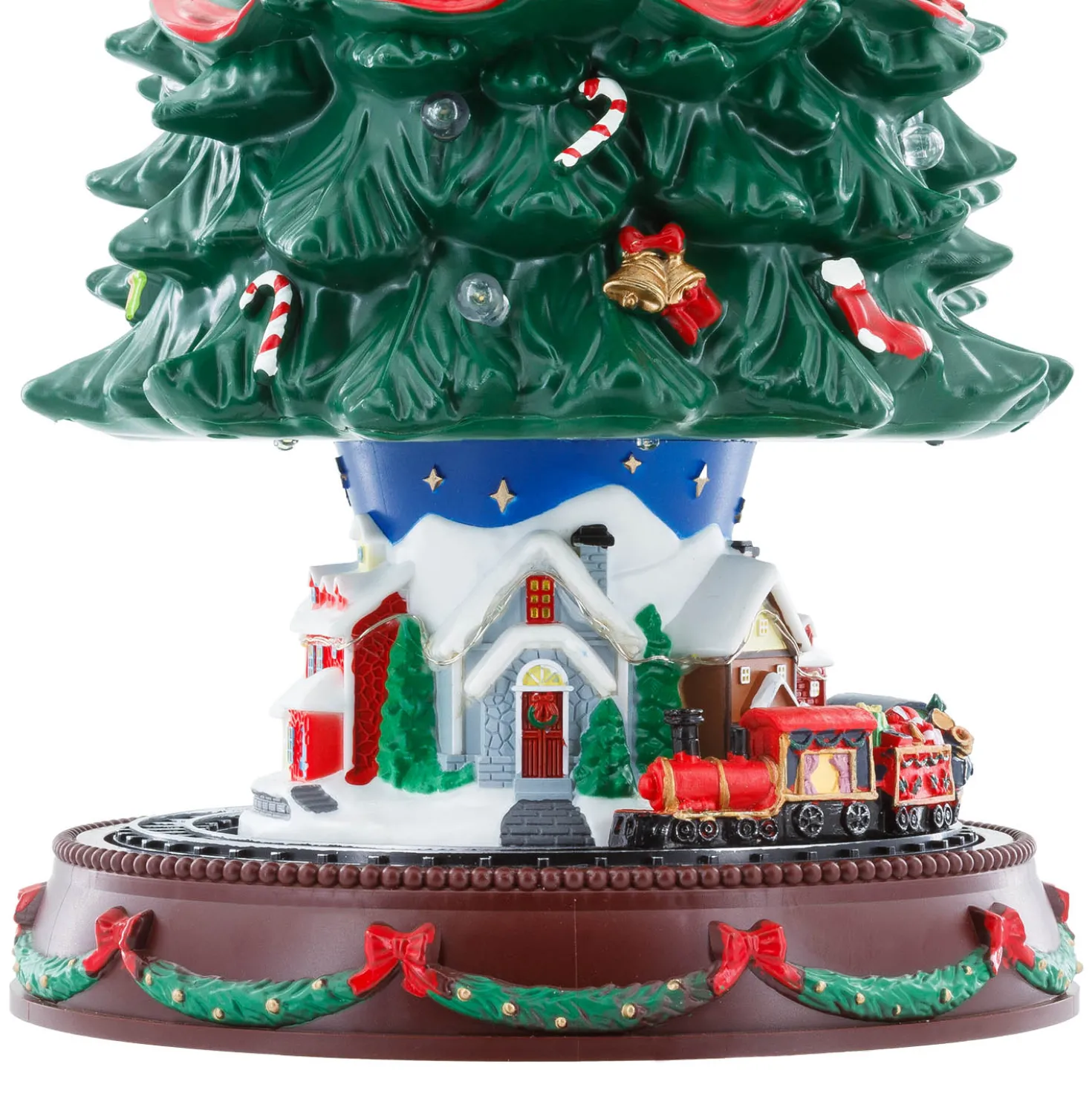 Villaggio di Natale, Albero di Natale saliscendi, h 45 cm, musiche natalizie