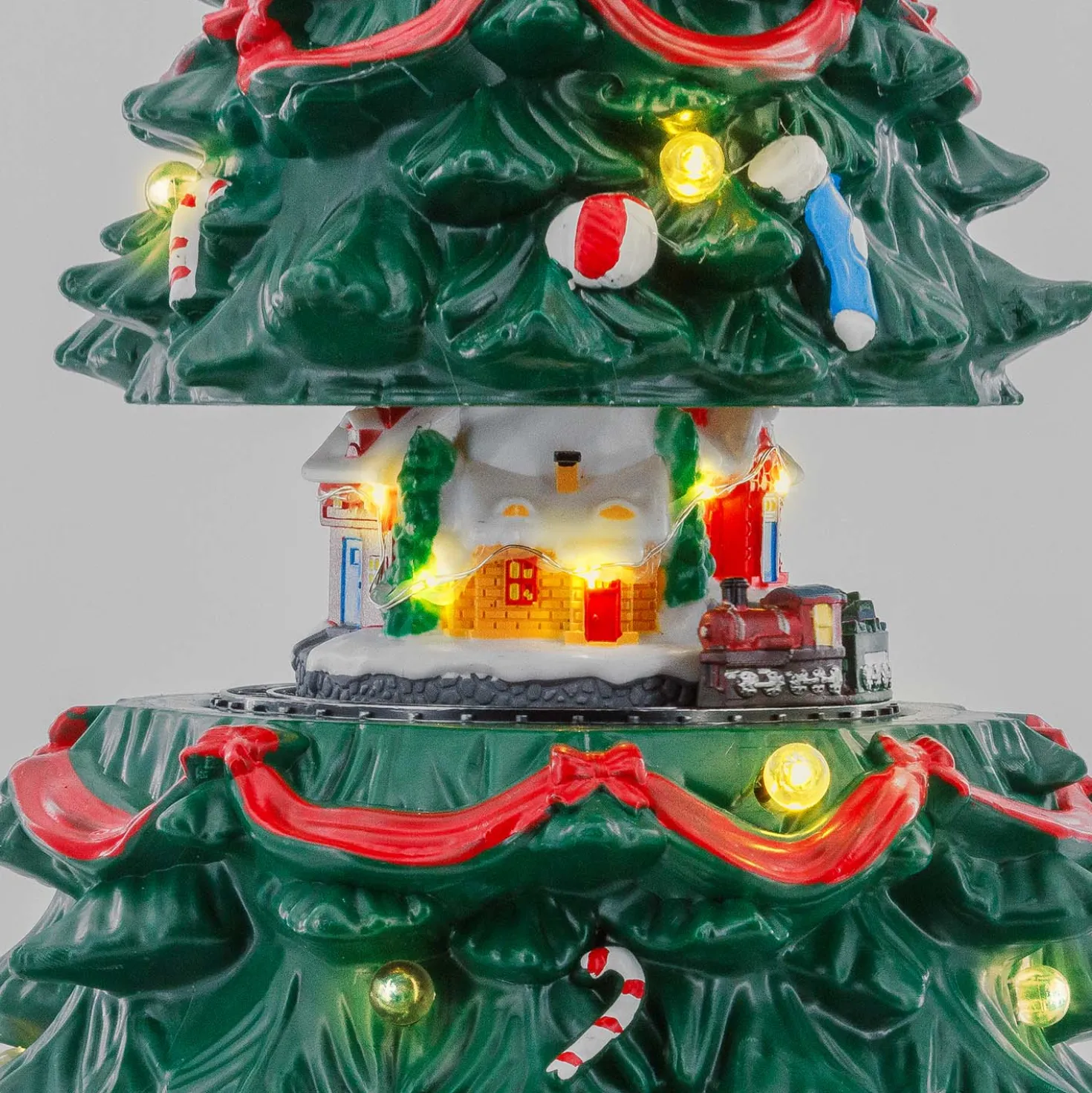 Villaggio di Natale, Albero di Natale saliscendi, h 45 cm, musiche natalizie