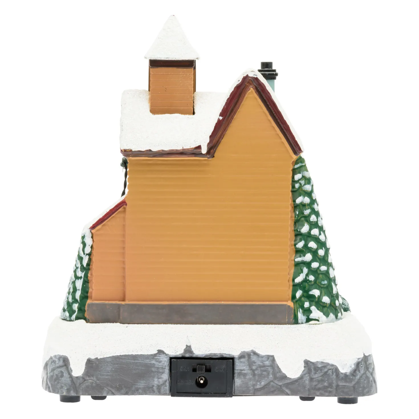 Villaggio di Natale, Albero e Babbo su Scala con Trenino rotante, h 21,5 cm