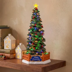 Villaggio di Natale, Albero Natale Microled, h 30 cm, musiche natalizie