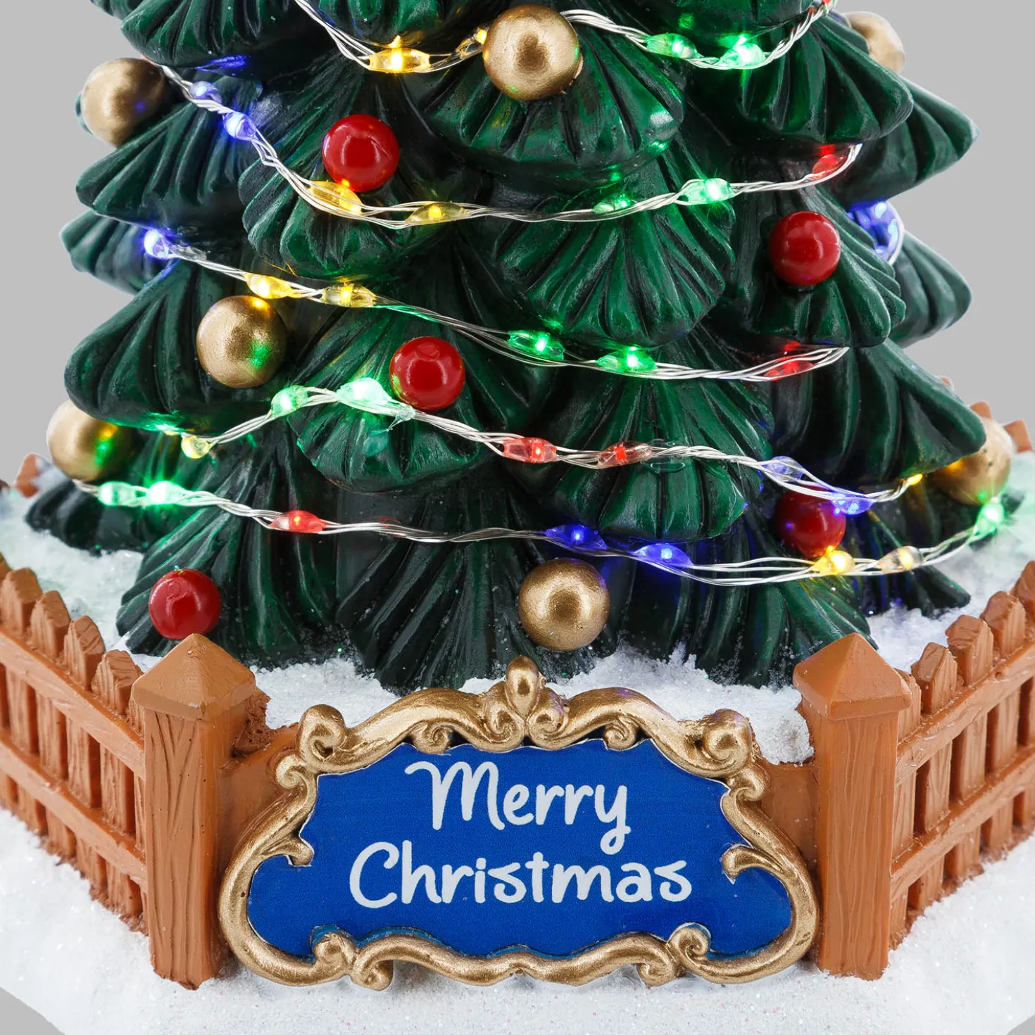 Villaggio di Natale, Albero Natale Microled, h 30 cm, musiche natalizie