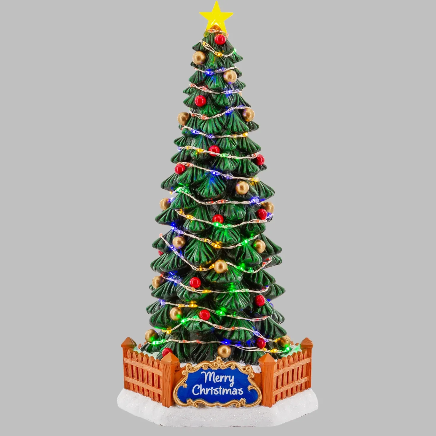 Villaggio di Natale, Albero Natale Microled, h 30 cm, musiche natalizie