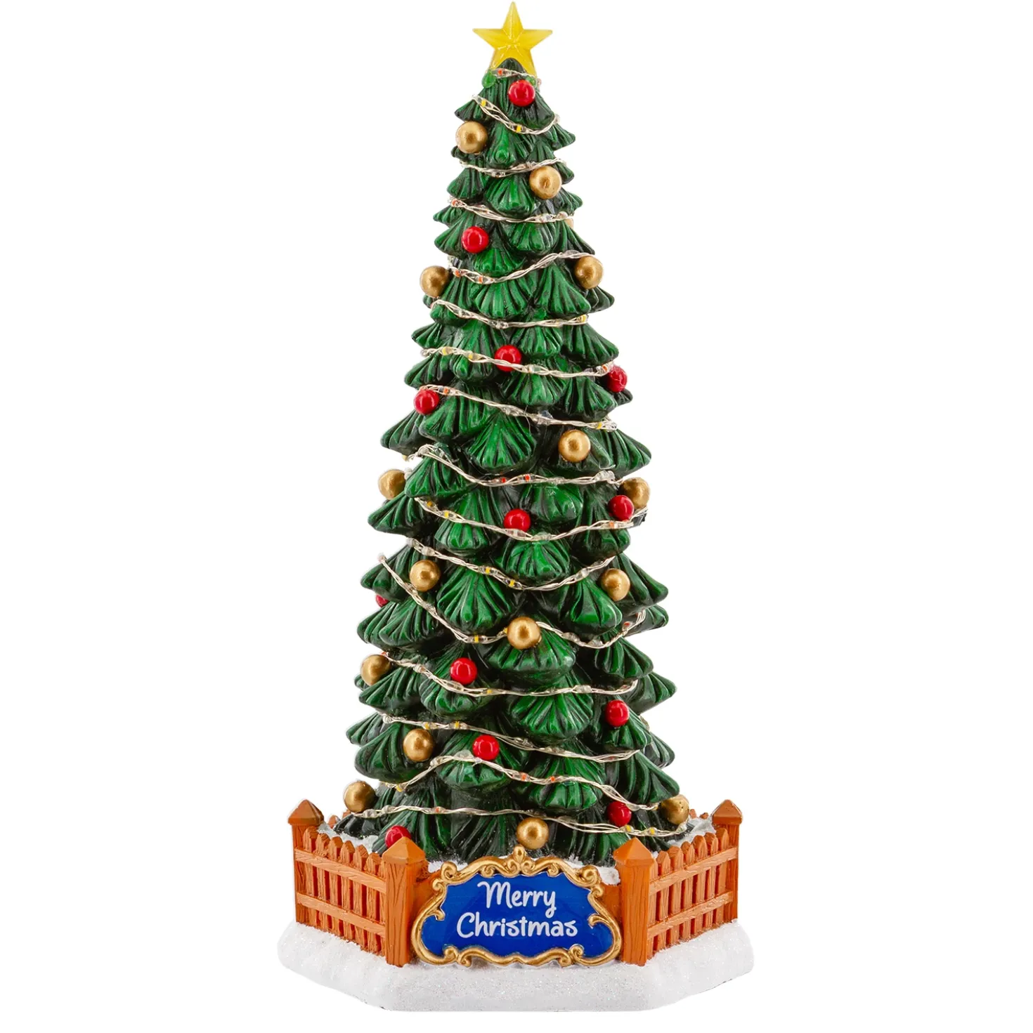 Villaggio di Natale, Albero Natale Microled, h 30 cm, musiche natalizie