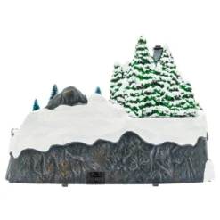 Villaggio di Natale, Albero, Trenino e Pattinatori in movimento, h 25 cm