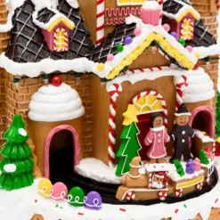 Villaggio di Natale, Candy Village con Trenino in movimento, h 28 cm, musiche natalizie