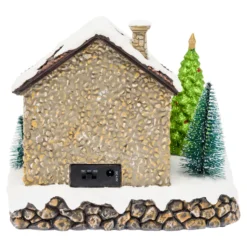 Villaggio di Natale, Casa di Babbo Natale con Albero di Natale rotante, h 17 cm, musiche natalizie
