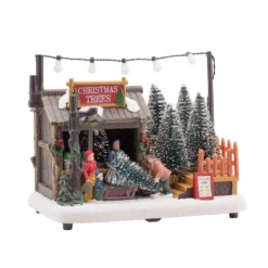 Villaggio di Natale, Christmas Tree Shop, h 14 cm, led bianco caldo
