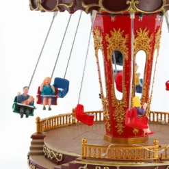 Villaggio di Natale, Giostra Luna Park, h 27 cm, musiche natalizie