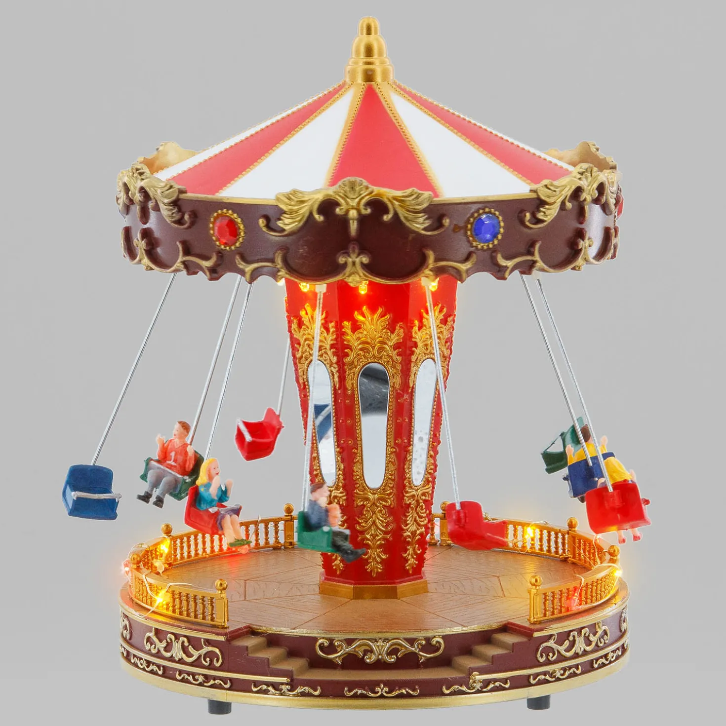 Villaggio di Natale, Giostra Luna Park, h 27 cm, musiche natalizie