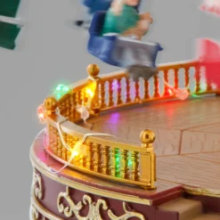 Villaggio di Natale, Giostra Luna Park, h 27 cm, musiche natalizie