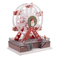 Villaggio di Natale, Ruota Panoramica con movimento rotante, h 28 cm, musiche natalizie