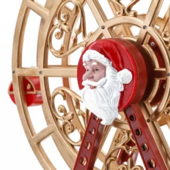 Villaggio di Natale, Ruota Panoramica Babbo Natale, h 36 cm, musiche natalizie